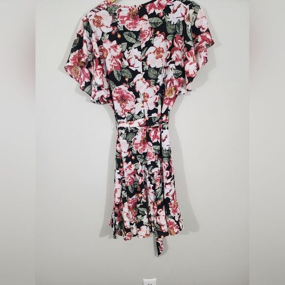 WHBM Floral godet pleat dress dark romantic feminine garden farie size XS - Picture 11 of 12